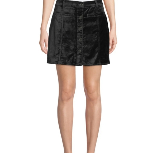 7 FOR ALL MANKIND BUTTON DOWN VELVET MINI SKIRT SI - Picture 2 of 12